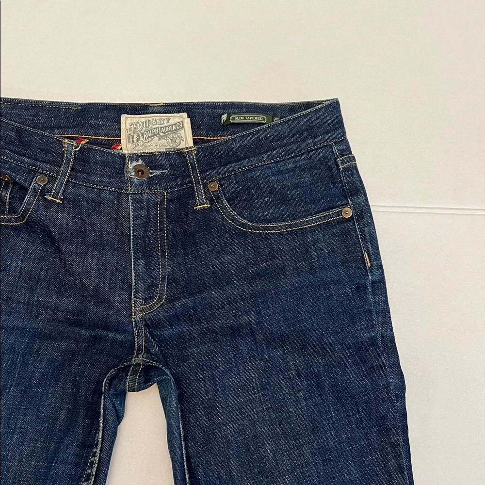 RALPH LAUREN RUGBY SLIM TAPERED VINTAGE DARK WASH JEANS 28